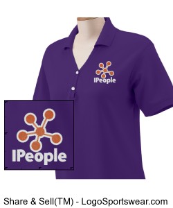 Classic Ladies Golf-shirt: Purple Design Zoom
